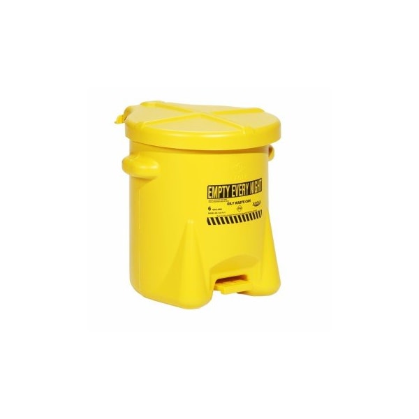 Poly Self-Closing Oily Waste Can Red 16.5" L x 13.5" W x 16" H